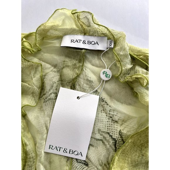 NWT Rat & Boa Cobra Blouse in Lime Green - Picture 3 of 5